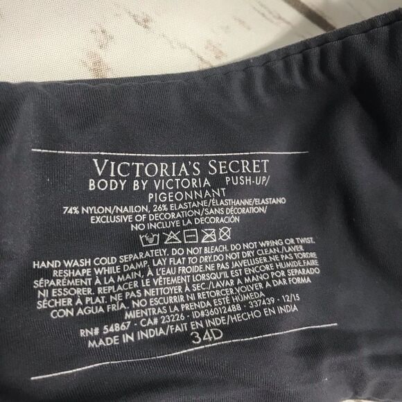 Victorias Secret Body by Victoria Bra Push Up Gray 34D - Picture 2 of 10